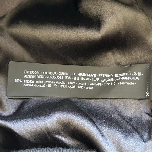 Zara Sequin Bomber Jacket Full Zip Black Denim - Picture 14 of 16